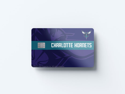 Charlotte Hornets Midcourt Design | Credit Card Sticker | Small Chip | Credit Card Skin