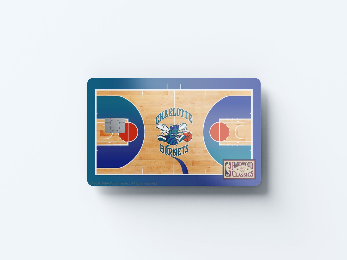 Charlotte Hornets Retro Courtside Hardwood Classics Design | Credit Card Sticker | Small Chip | Credit Card Skin