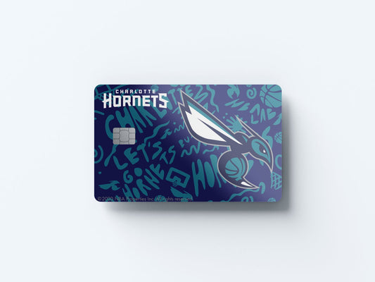 Charlotte Hornets Team Mural Design | Credit Card Sticker | Small Chip | Credit Card Skin