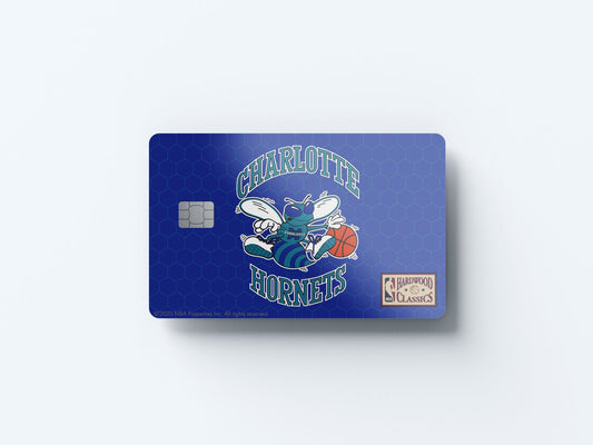 Charlotte Hornets Throwback Hardwood Classics Design | Credit Card Sticker | Small Chip | Credit Card Skin