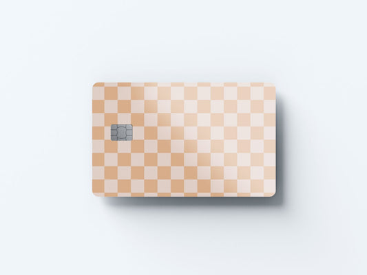 Checkered Cream Design | Credit Card Sticker | Small Chip | Credit Card Skin