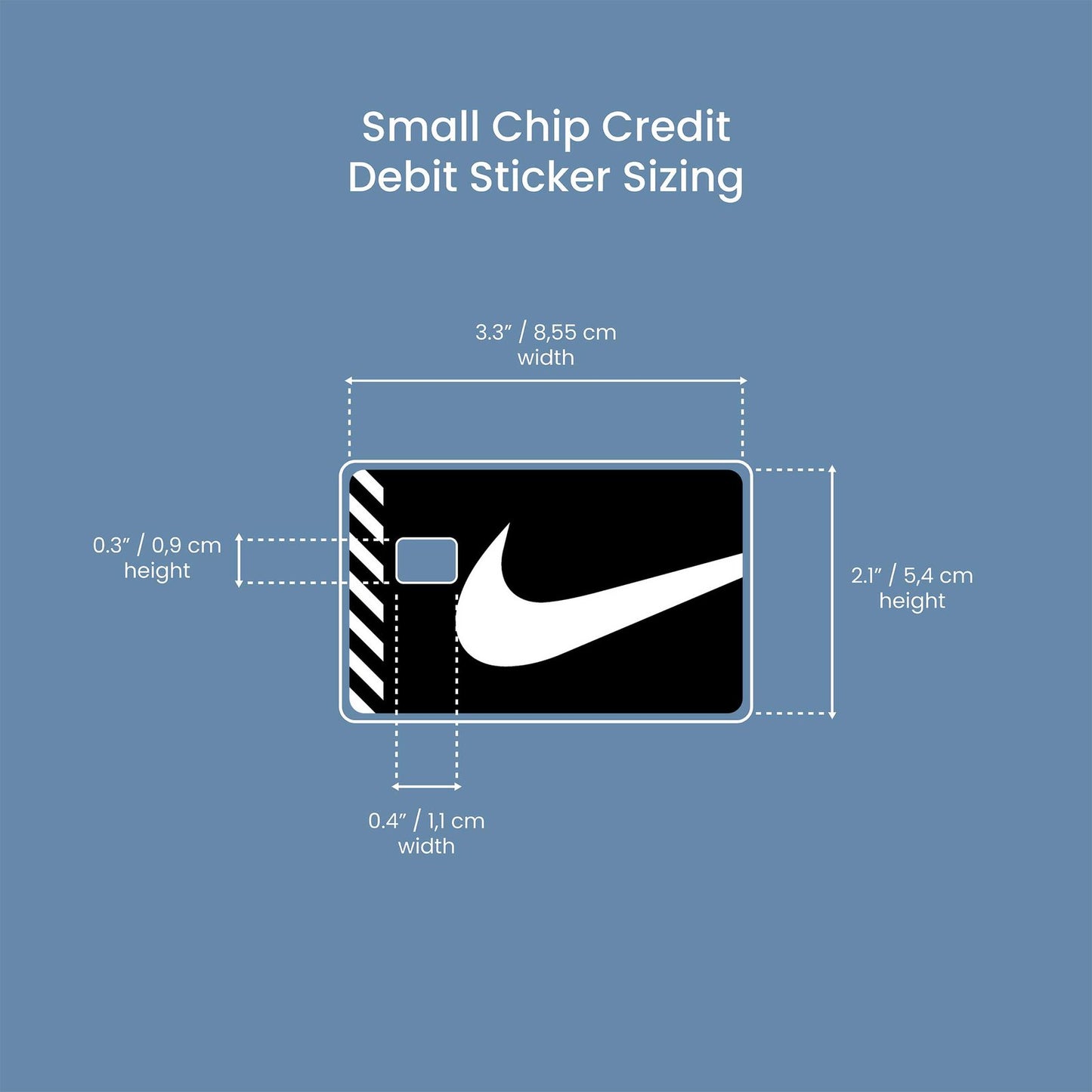 Checks and Stripes Black Design | Credit Card Sticker | Small Chip | Credit Card Skin