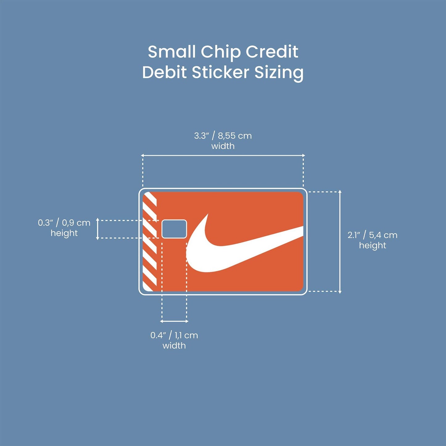 Checks and Stripes Orange Design | Credit Card Sticker | Small Chip | Credit Card Skin