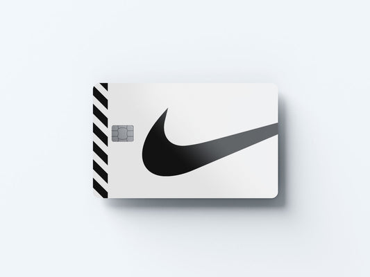 Checks and Stripes White Design | Credit Card Sticker | Small Chip | Credit Card Skin