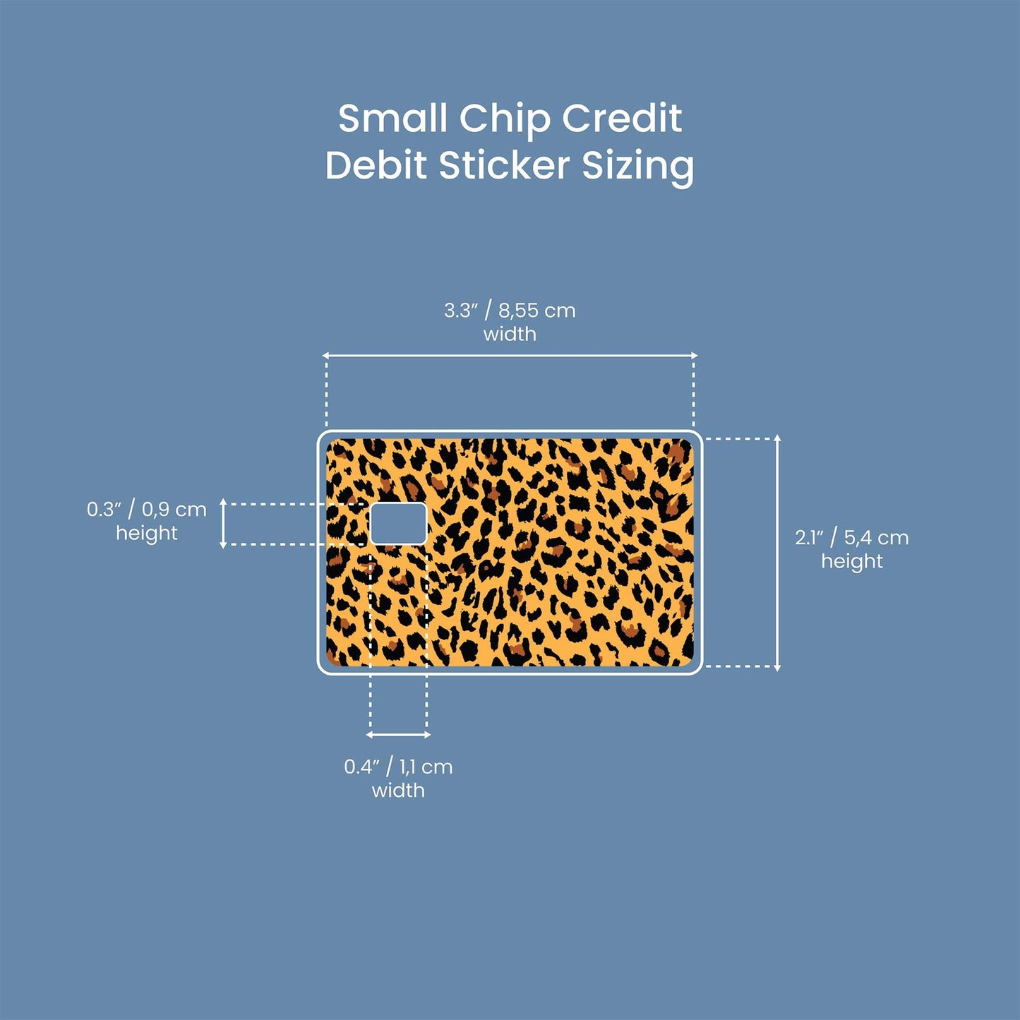 Cheetah Print Design | Credit Card Sticker | Small Chip | Credit Card Skin