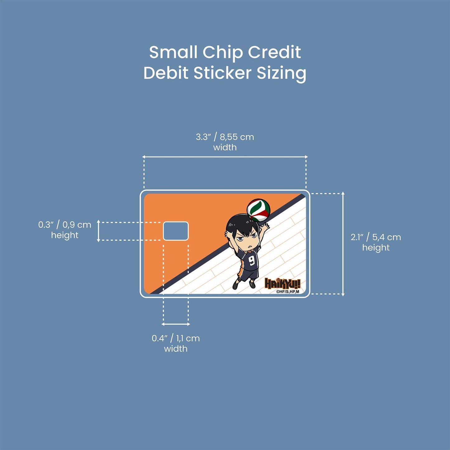 Chibi Kageyama Design | Credit Card Sticker | Small Chip | Credit Card Skin