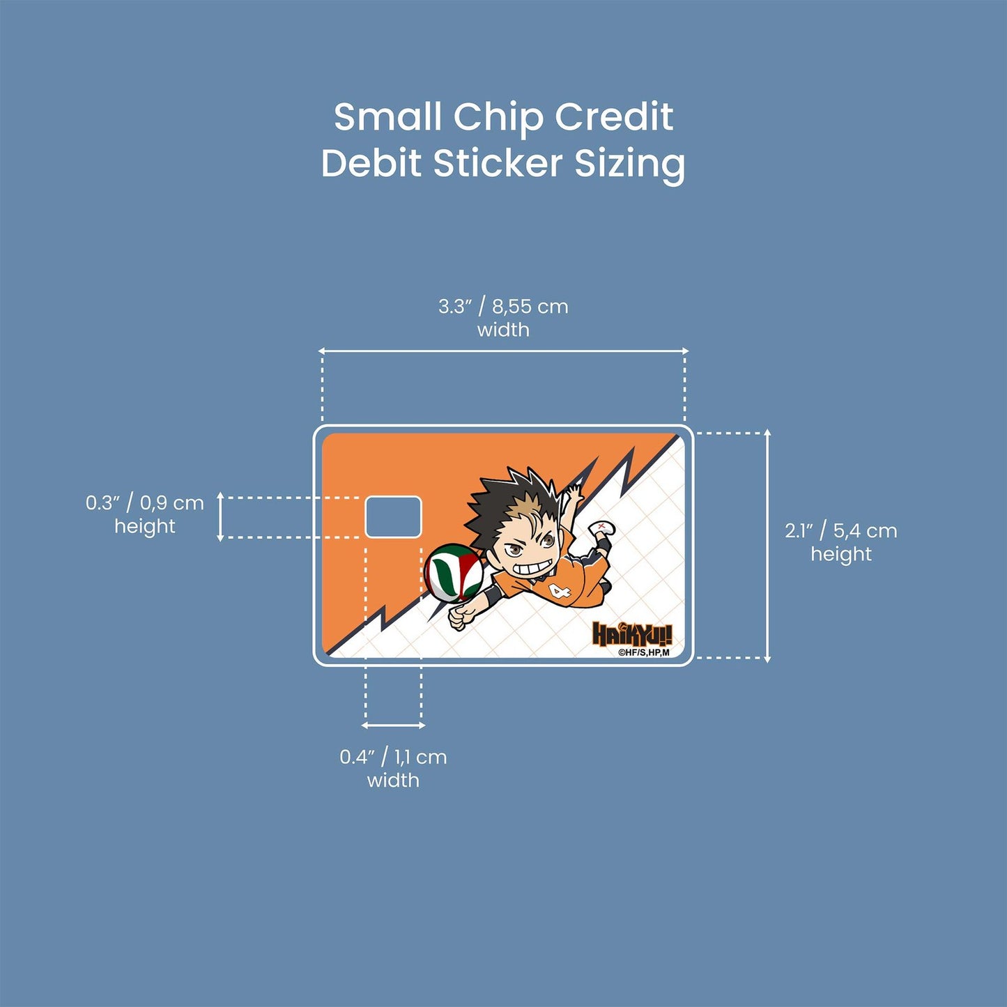 Chibi Nishinoya Design | Credit Card Sticker | Small Chip | Credit Card Skin