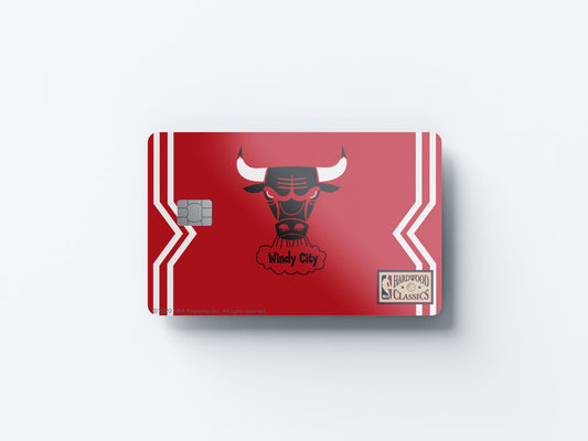 Chicago Bulls Away Warmups Hardwood Classics Design | Credit Card Sticker | Small Chip | Credit Card Skin