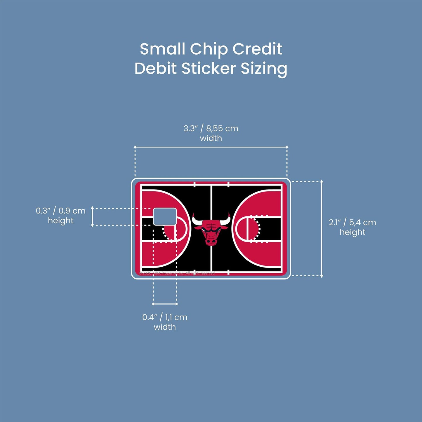 Chicago Bulls Courtside Design | Credit Card Sticker | Small Chip | Credit Card Skin