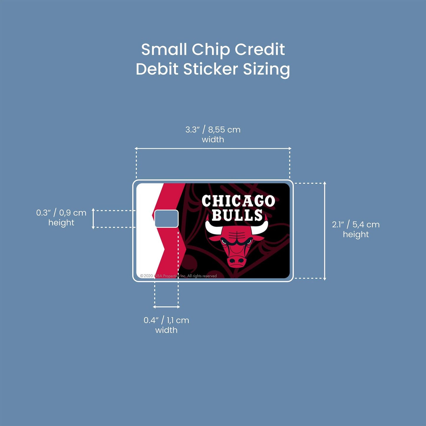 Chicago Bulls Crossover Design | Credit Card Sticker | Small Chip | Credit Card Skin