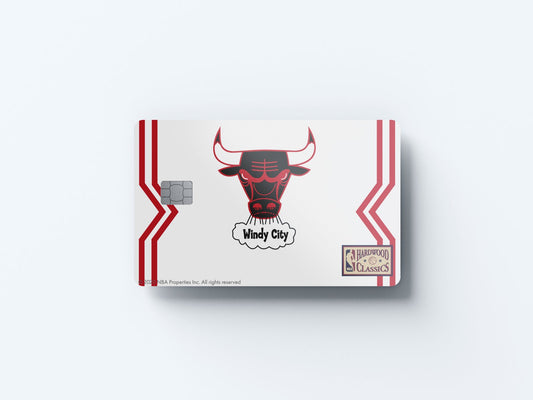 Chicago Bulls Home Warmups Hardwood Classics Design | Credit Card Sticker | Small Chip | Credit Card Skin