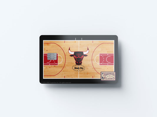 Chicago Bulls Retro Courtside Hardwood Classics Design | Credit Card Sticker | Small Chip | Credit Card Skin