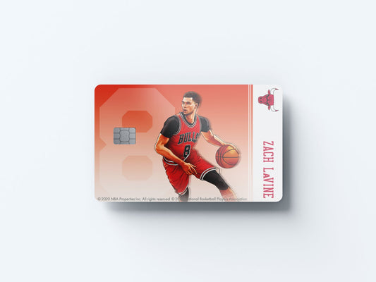 Chicago Bulls Zach LaVine Design | Credit Card Sticker | Small Chip | Credit Card Skin