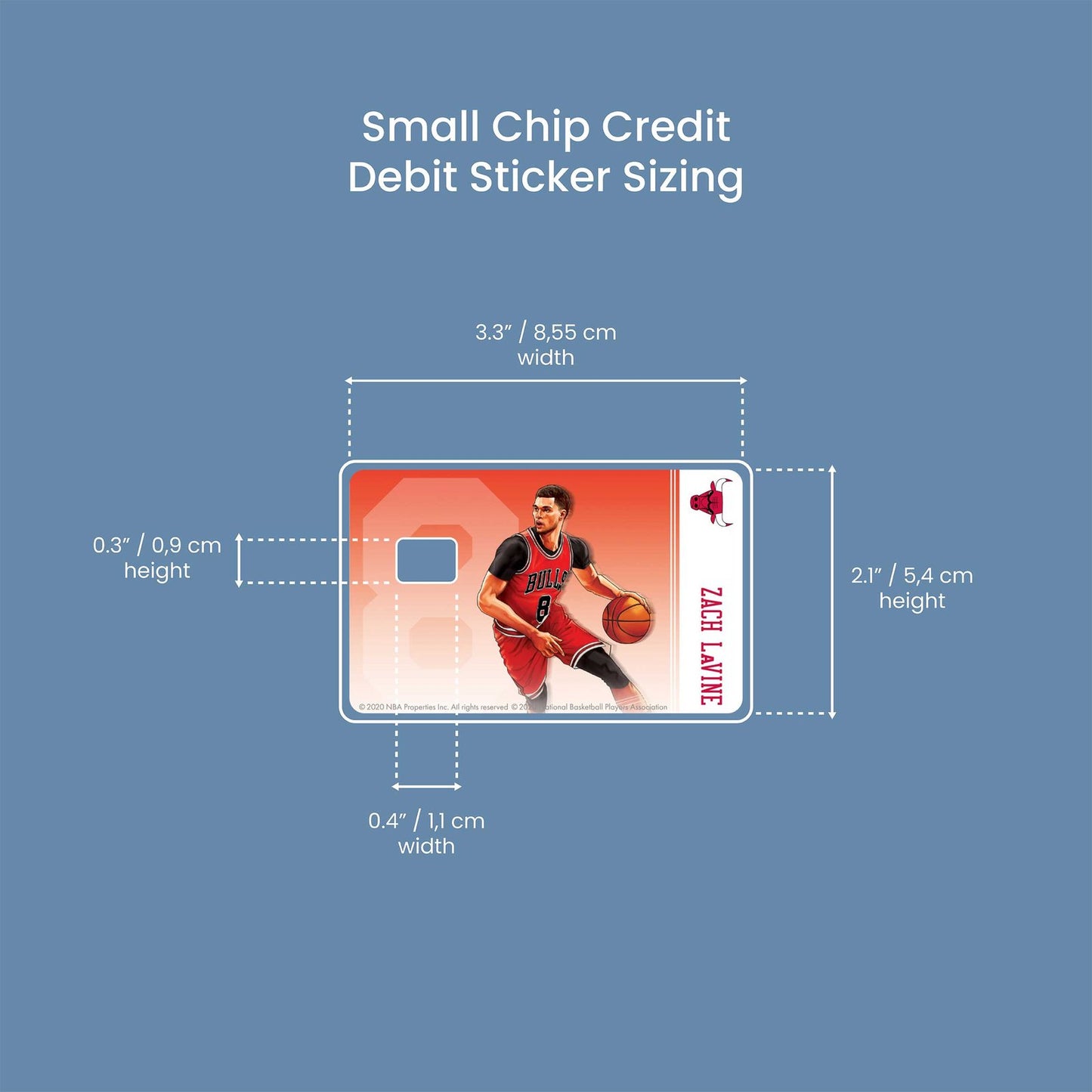 Chicago Bulls Zach LaVine Design | Credit Card Sticker | Small Chip | Credit Card Skin