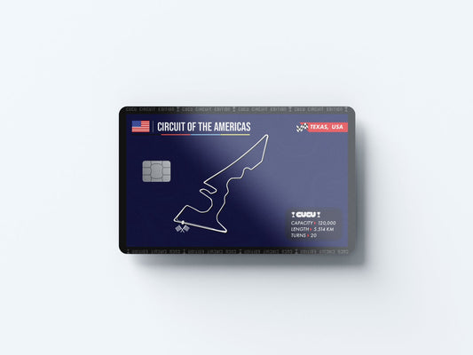 Circuit of the Americas Design | Credit Card Sticker | Small Chip | Credit Card Skin