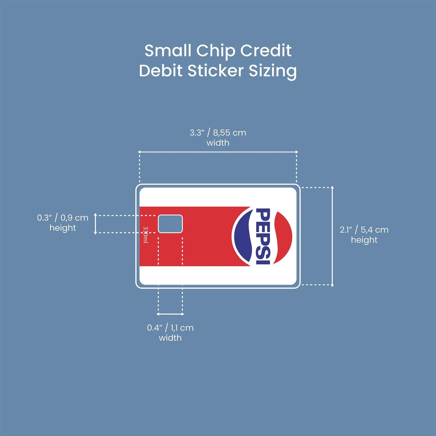 Classic Pep Design | Credit Card Sticker | Small Chip | Credit Card Skin