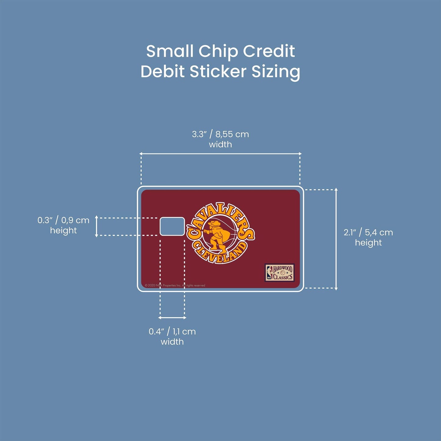 Cleveland Cavaliers Throwback Hardwood Classics Design | Credit Card Sticker | Small Chip | Credit Card Skin