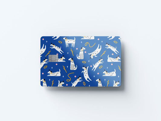 Cobalt Dog Design | Credit Card Sticker | Small Chip | Credit Card Skin