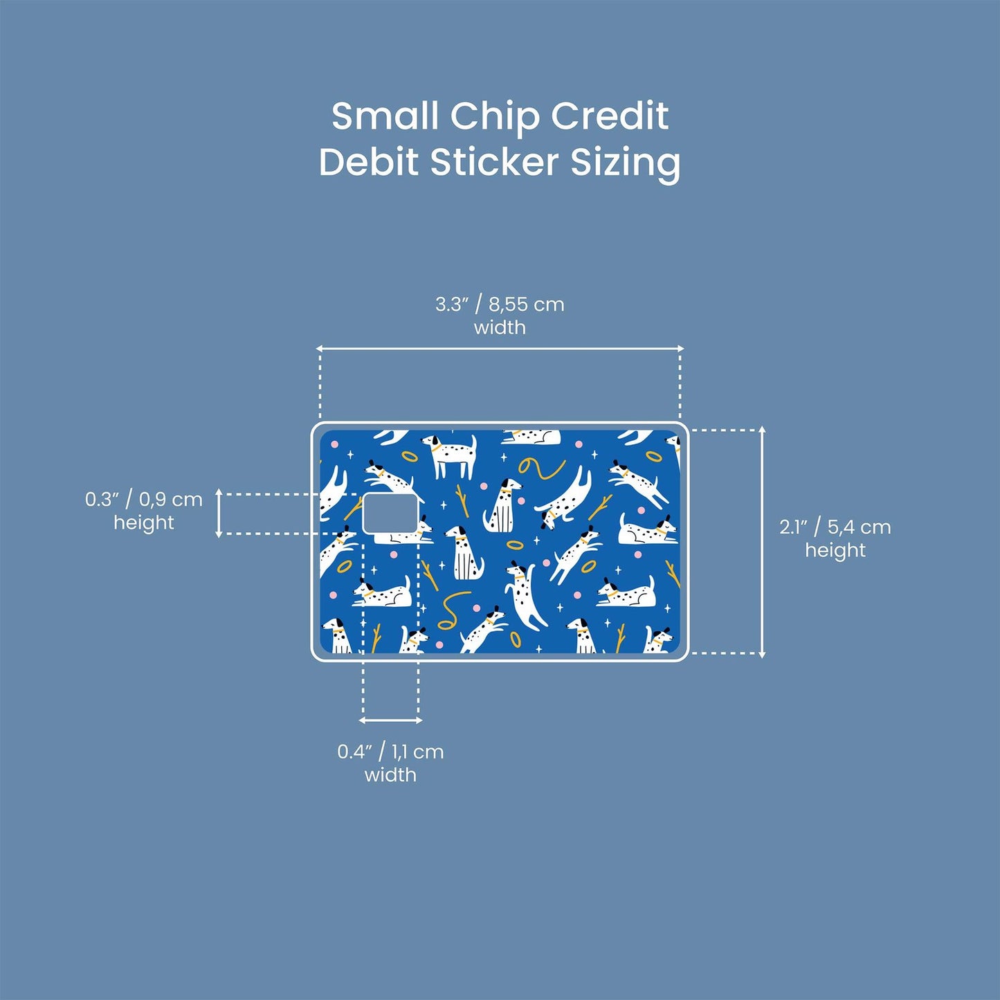 Cobalt Dog Design | Credit Card Sticker | Small Chip | Credit Card Skin