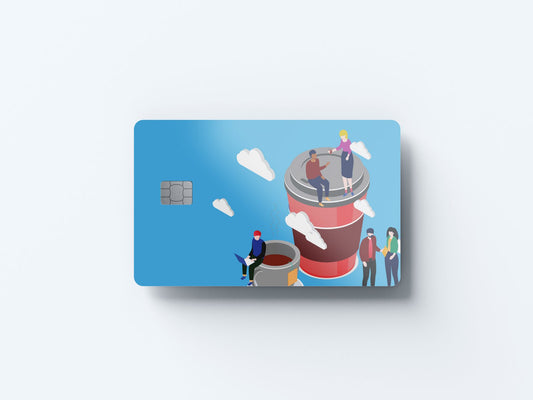 Coffee Design | Credit Card Sticker | Small Chip | Credit Card Skin