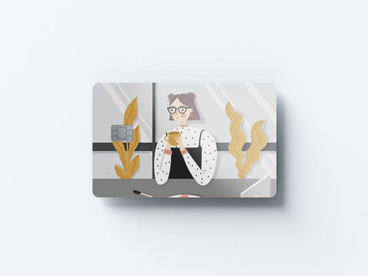 Coffee Shop Design | Credit Card Sticker | Small Chip | Credit Card Skin