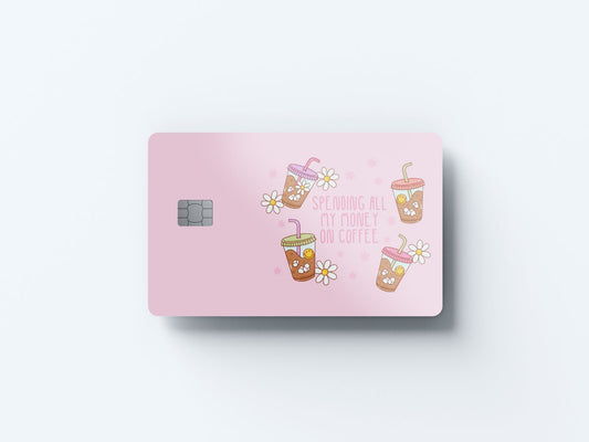 Coffee Time Design | Credit Card Sticker | Small Chip | Credit Card Skin