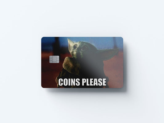 Coins Please Design | Credit Card Sticker | Small Chip | Credit Card Skin