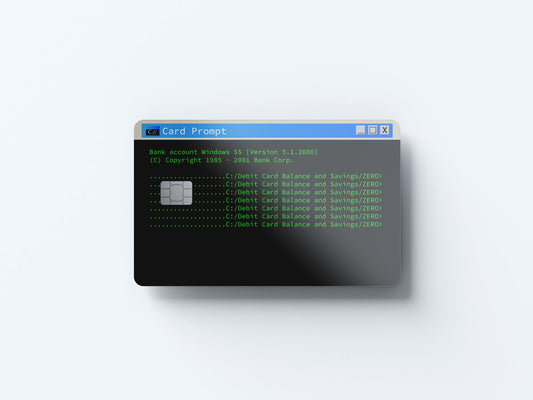 Command Prompt Design | Credit Card Sticker | Small Chip | Credit Card Skin