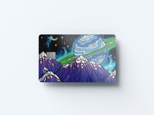 Cosmic Blue Design | Credit Card Sticker | Small Chip | Credit Card Skin