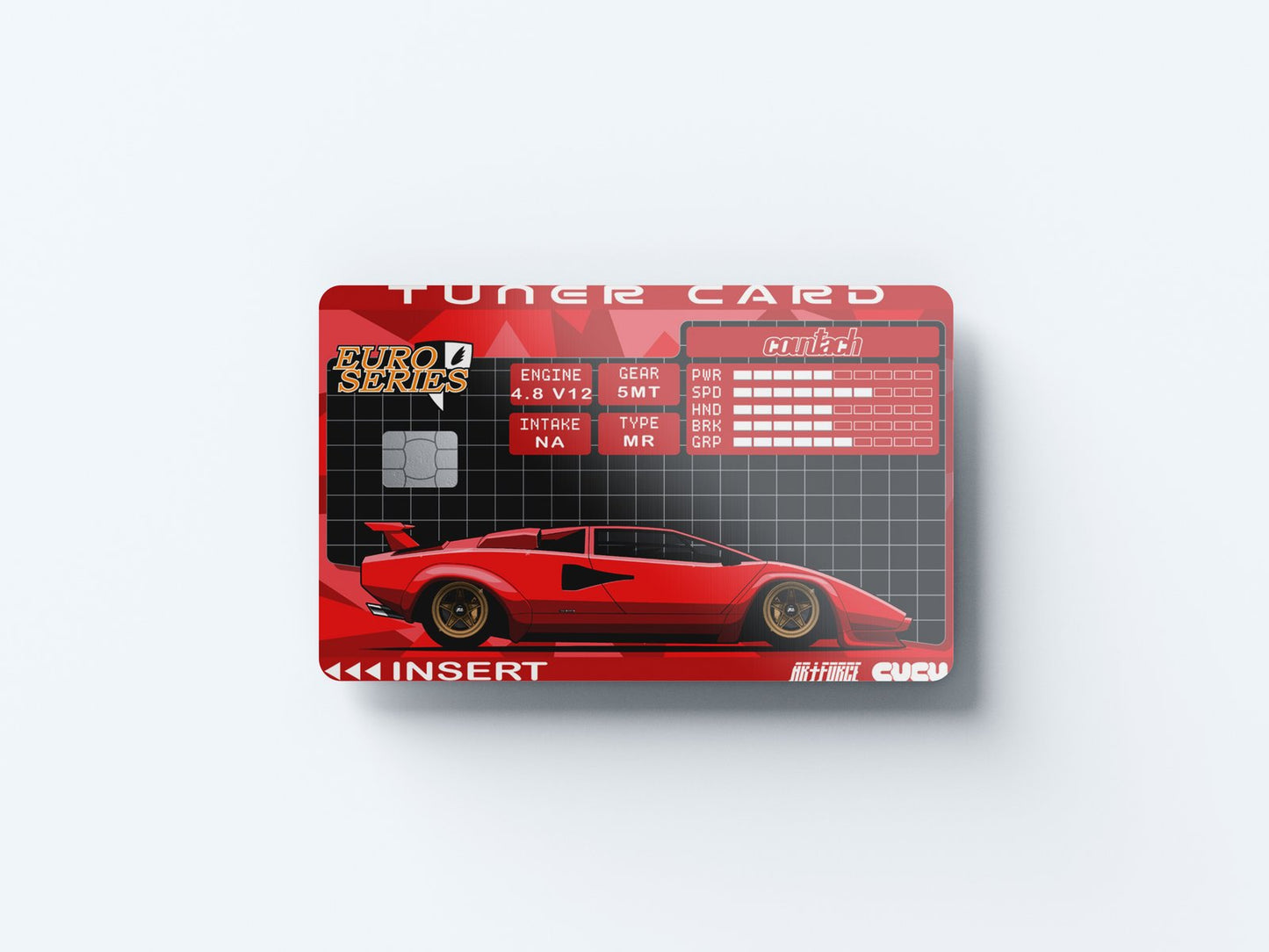 Countach Tuner Card Design | Credit Card Sticker | Small Chip | Credit Card Skin