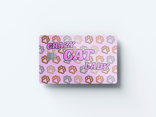 Crazy Cat Lady Design | Credit Card Sticker | Small Chip | Credit Card Skin