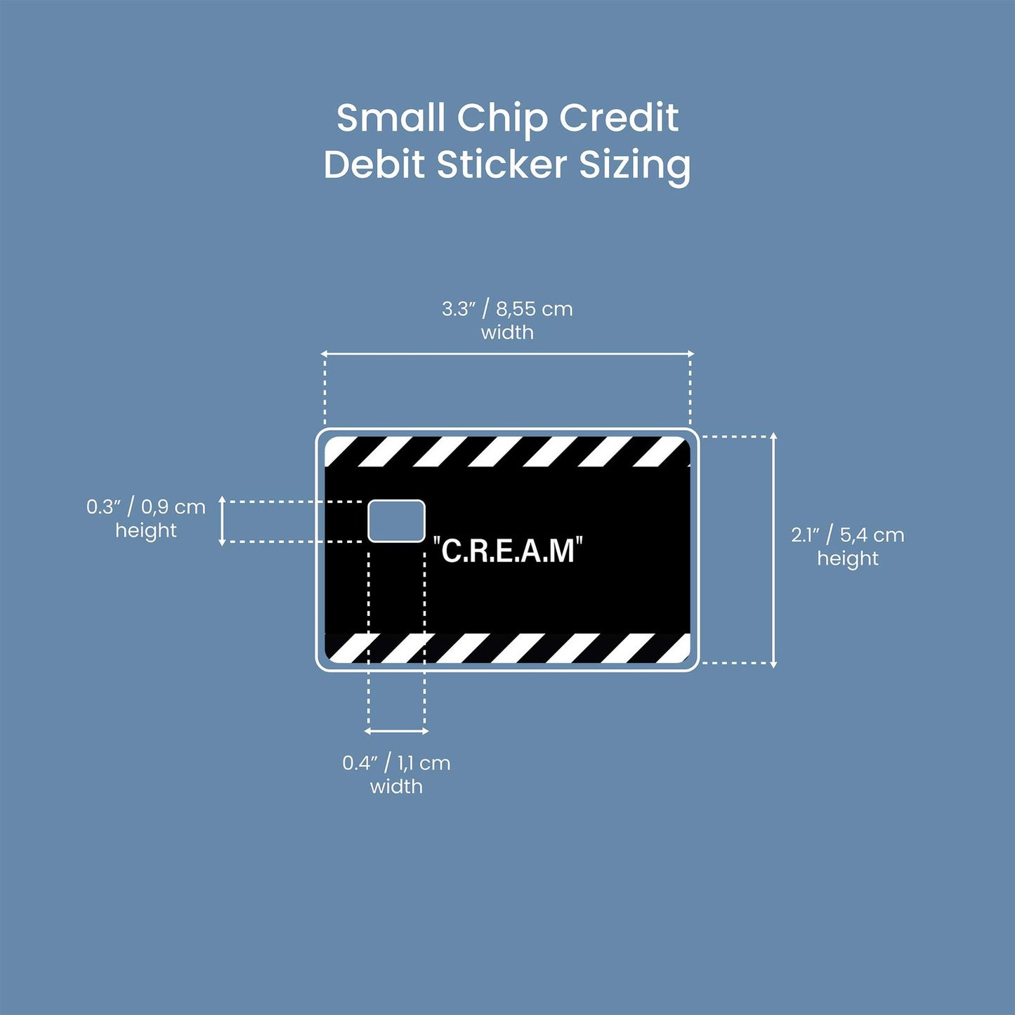 Cream Design | Credit Card Sticker | Small Chip | Credit Card Skin