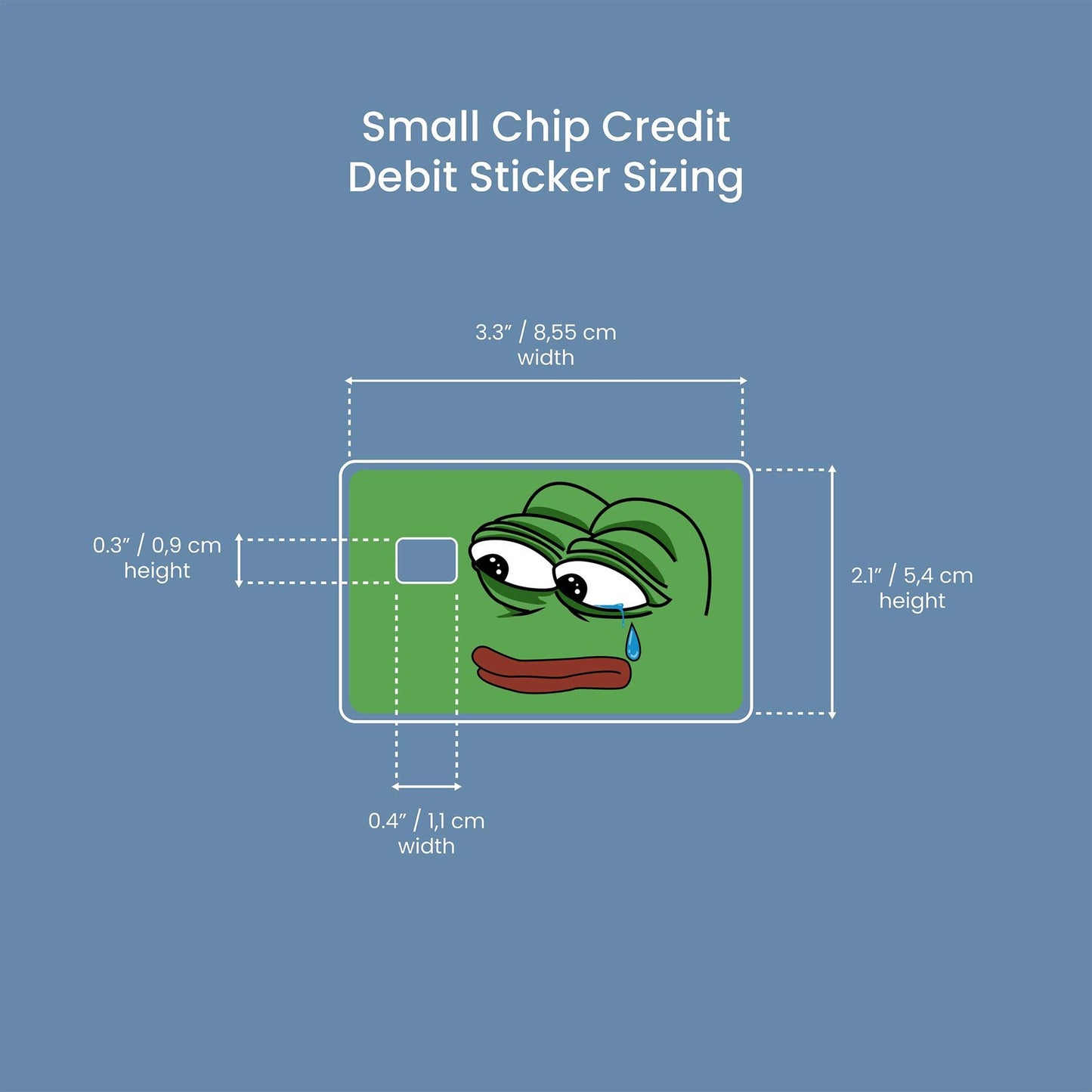 Crying Froggy Design | Credit Card Sticker | Small Chip | Credit Card Skin