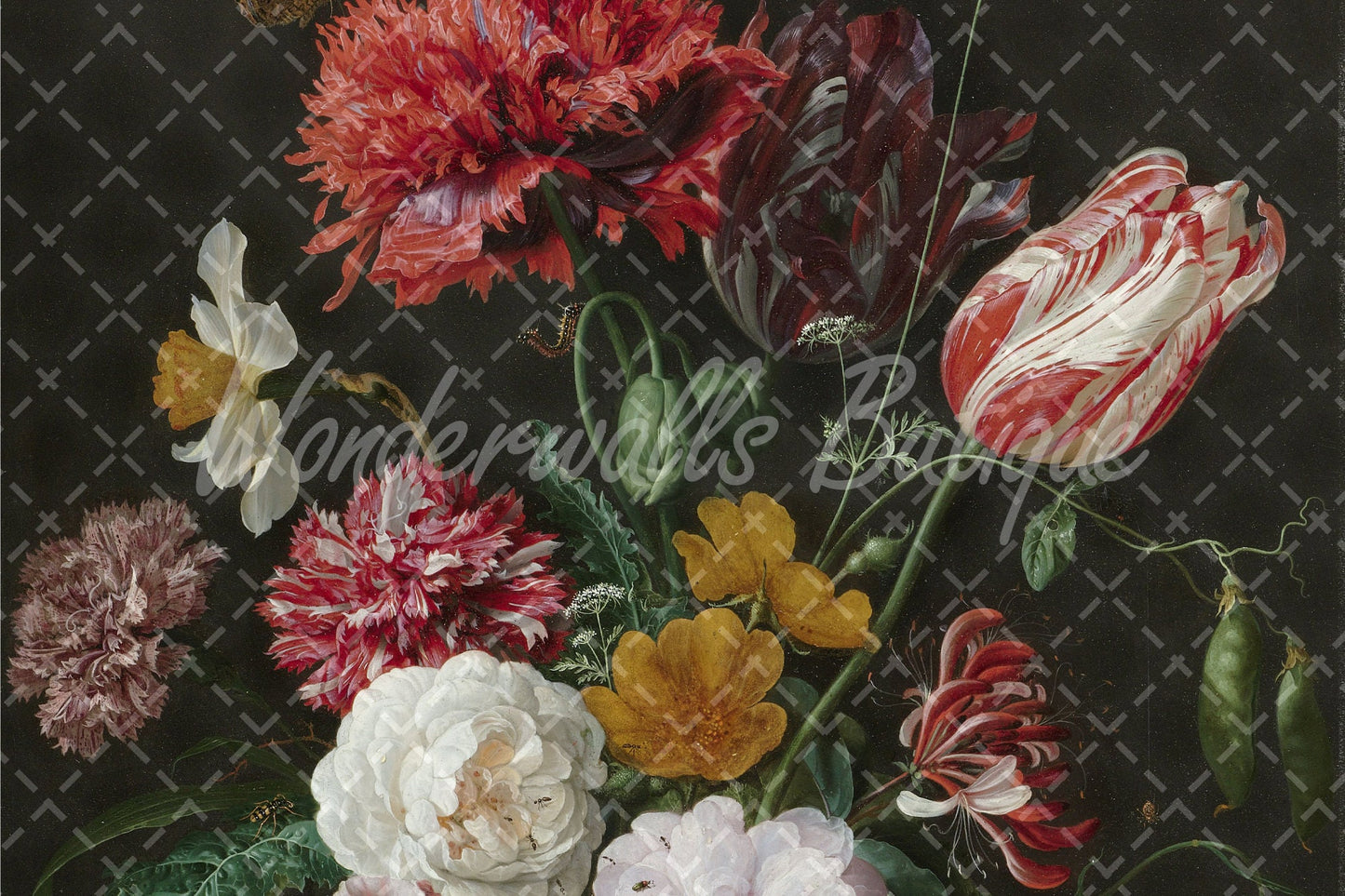 Dutch flowers oil painting, Dark floral peel and stick wallpaper, Wall mural,  wall art, Dark flowers, Dark wall mural