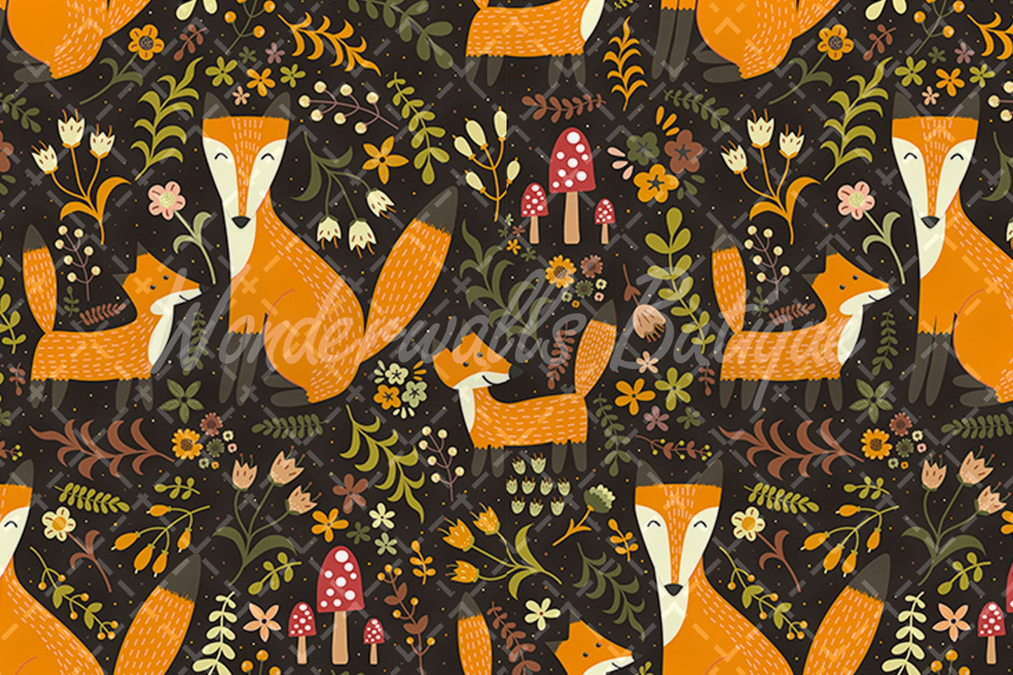 Vintage Foxes | Removable Wallpaper | Self-adhesive | Temporary wallpaper #193