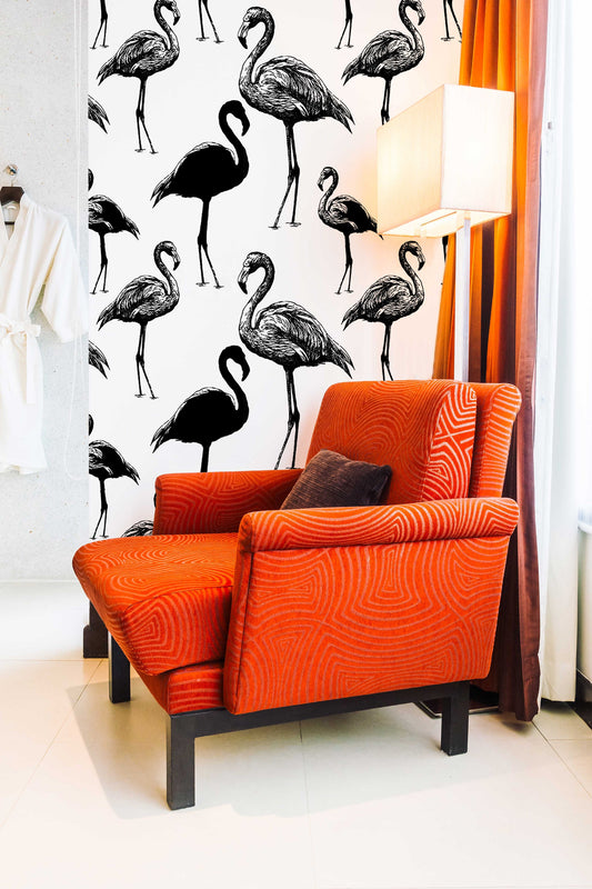 Retro Flamingo | Removable Wallpaper | Self-adhesive | Temporary wallpaper #66