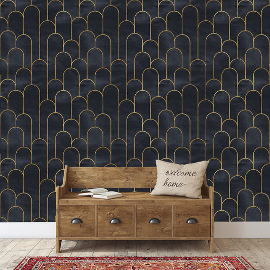 Removable Wallpaper Peel and Stick Wallpaper Wall Paper Wall Mural - Art Deco Geometric Wallpaper - B101