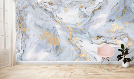 Marble wallpaper - Peel and Stick - Marble Wall Mural, marble look, living room, mural, marble texture