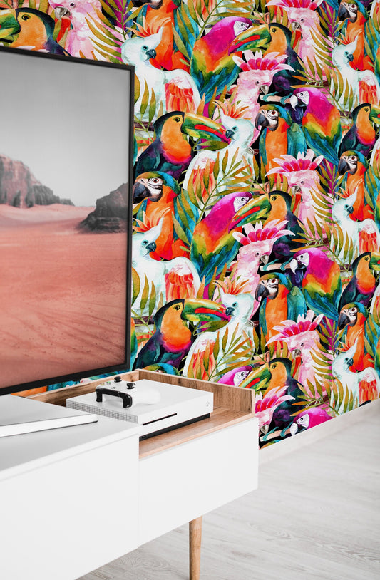 Color Parrot    | Color Parrot   Removable Wallpaper | Peel and Stick |  #118AC