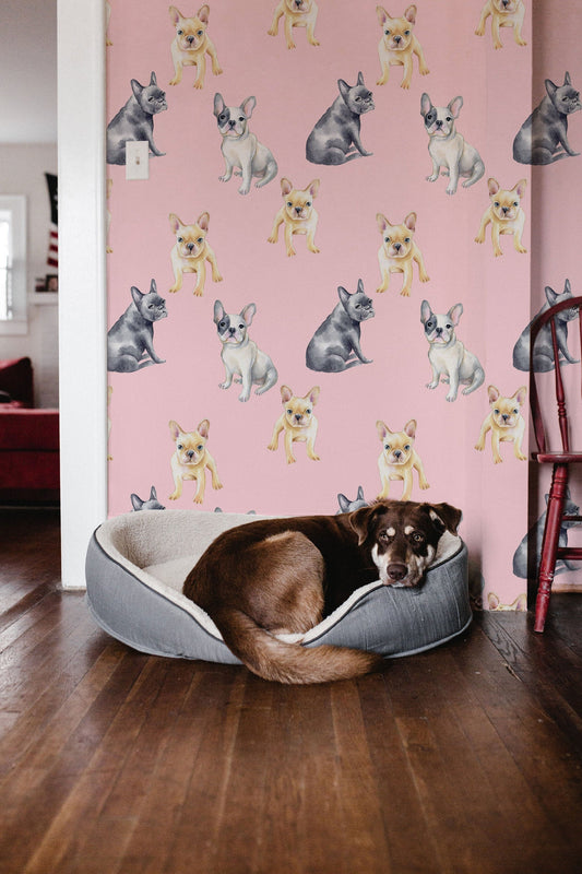 Pink Dog    | Pink Dog   Removable Wallpaper | Peel and Stick |  #10AC