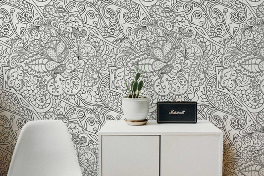 Sketched Ornament | Removable Wallpaper | Pattern #243