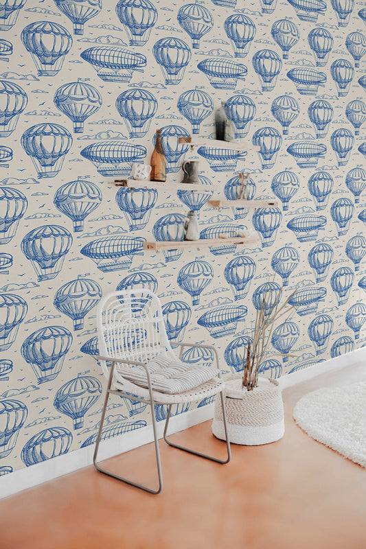 Classic Blue Balloones | Removable Wallpaper | Pattern #42