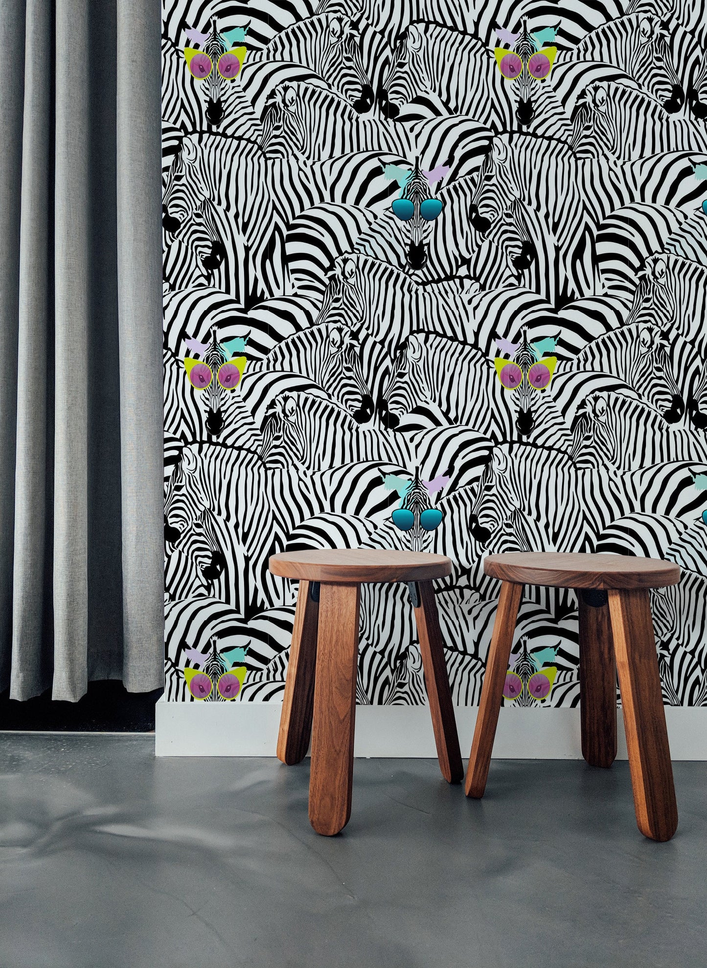 Sunglasses Zebra    | Sunglasses Zebra   Removable Wallpaper | Peel and Stick |  #37AC