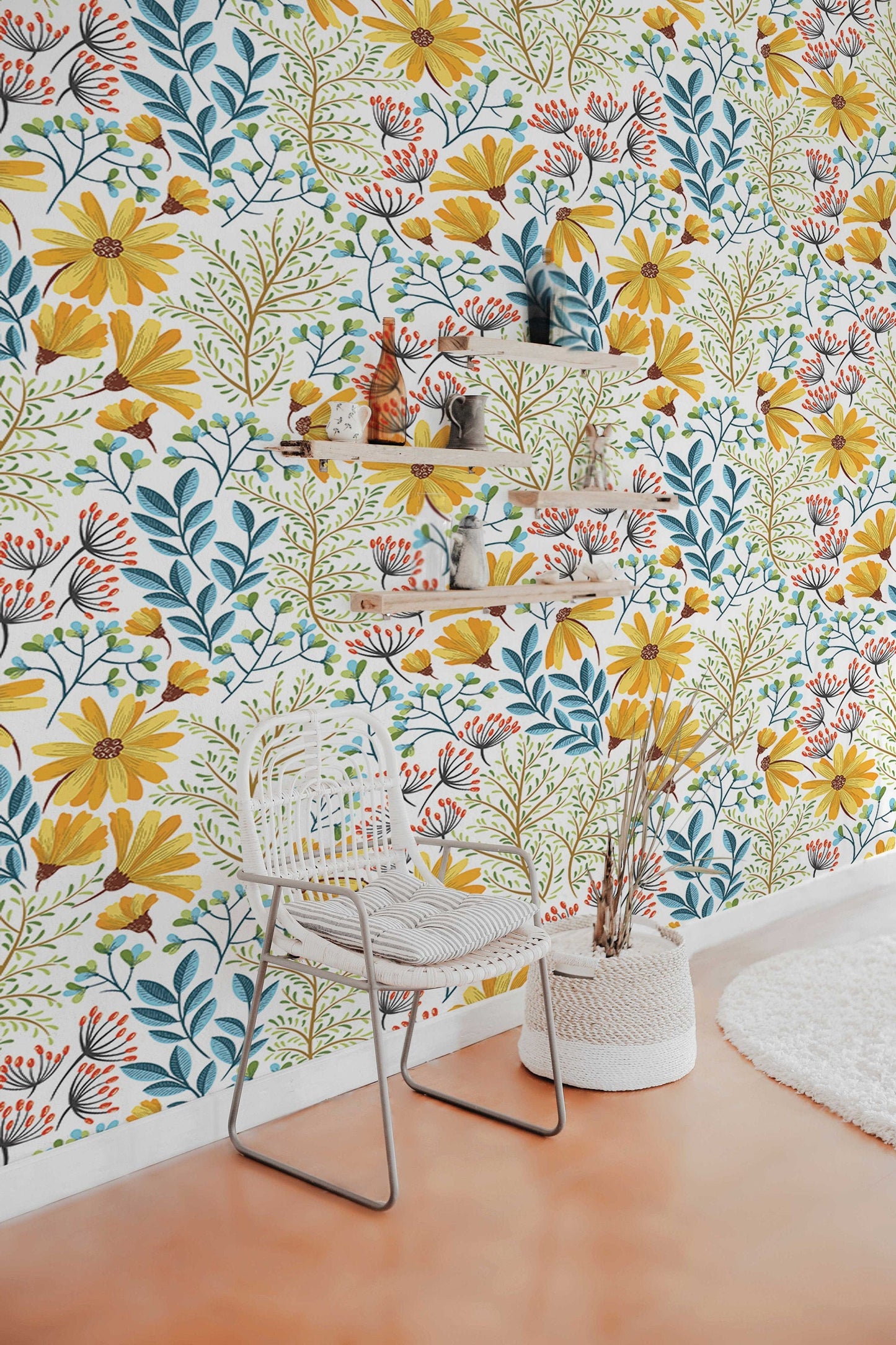 Field Colorful Flowers | Removable Wallpaper | Pattern #214