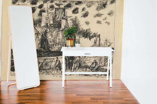 On The Quay  , Removable Wallpaper, Wall mural, Magic Stick, Art Wallpaper, Self adhesive,  #258