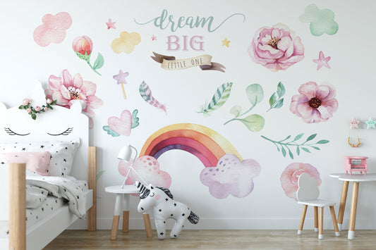 Rainbow wall decal, rainbow wall sticker, large rainbow wall decal, watercolor rainbow decal, nursery wall decal, wall decal for kids