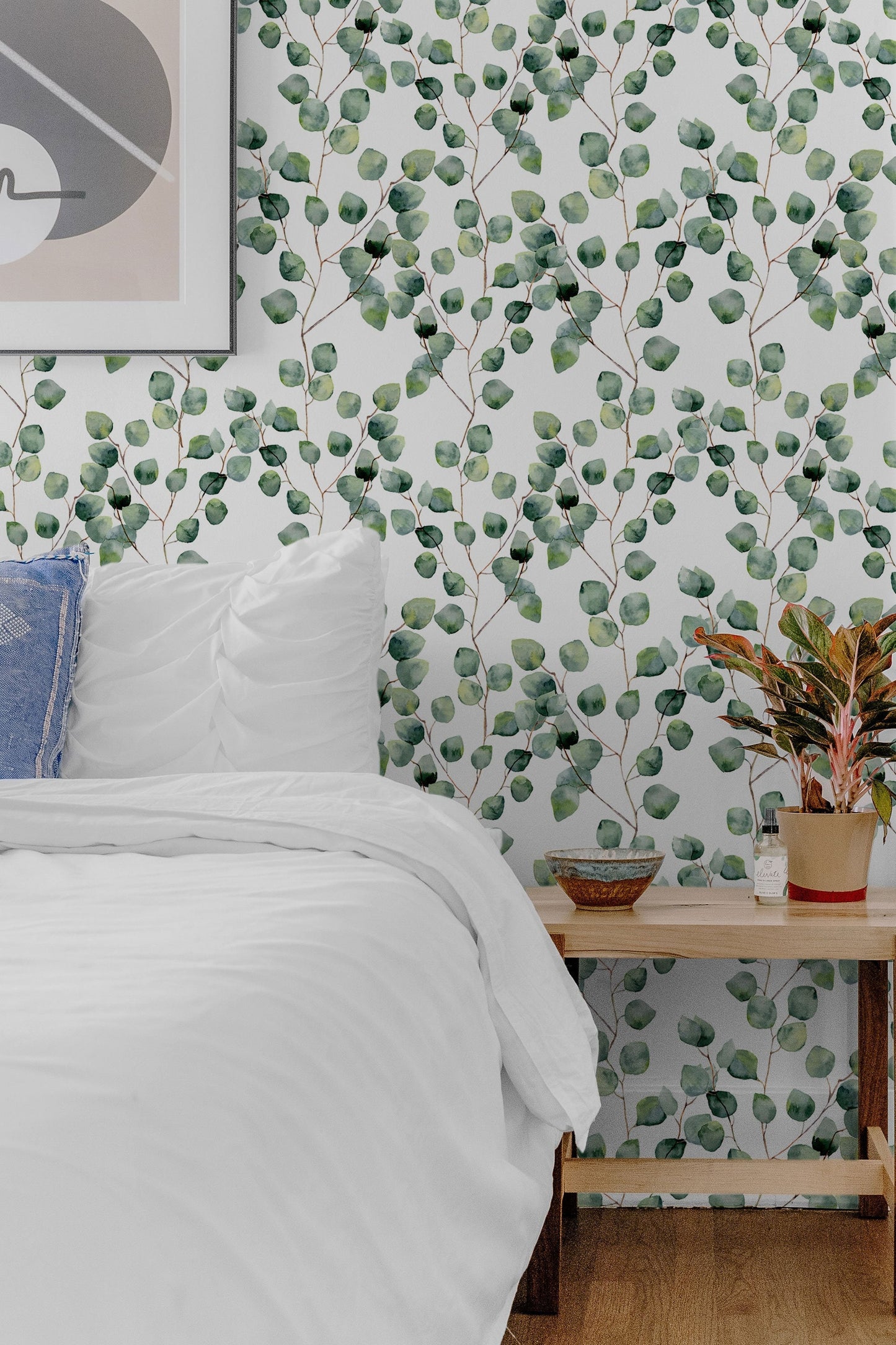 Green Leaves | Wallpaper Removable | Wallpaper Peel and Stick | Wall Decor | Home Decor