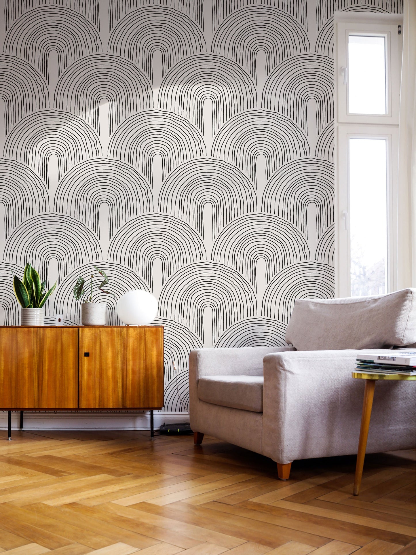 Linears | Removable Wallpaper | Scandinavian Wallpaper | Temporary Wallpaper | Peel and Stick Wallpaper