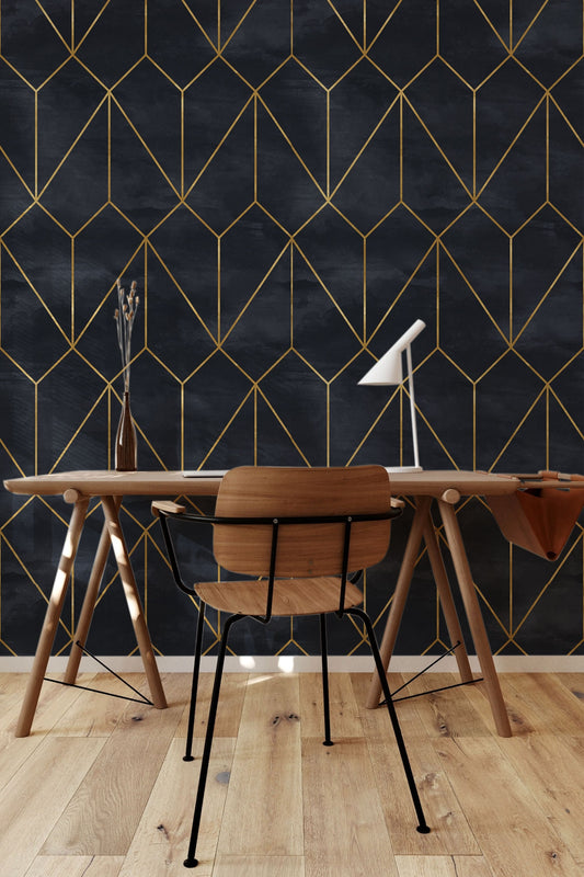 Dark and Gold | Removable Wallpaper | Peel and Stick Wallpaper | Wall Paper | Wall Mural