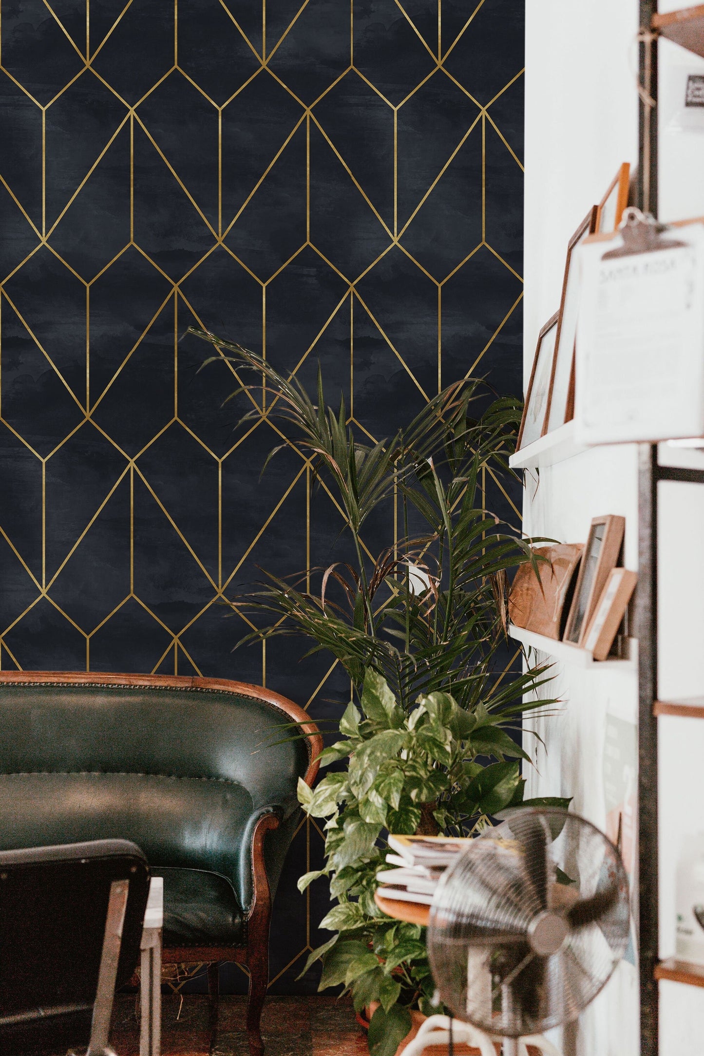 Dark and Gold | Removable Wallpaper | Peel and Stick Wallpaper | Wall Paper | Wall Mural